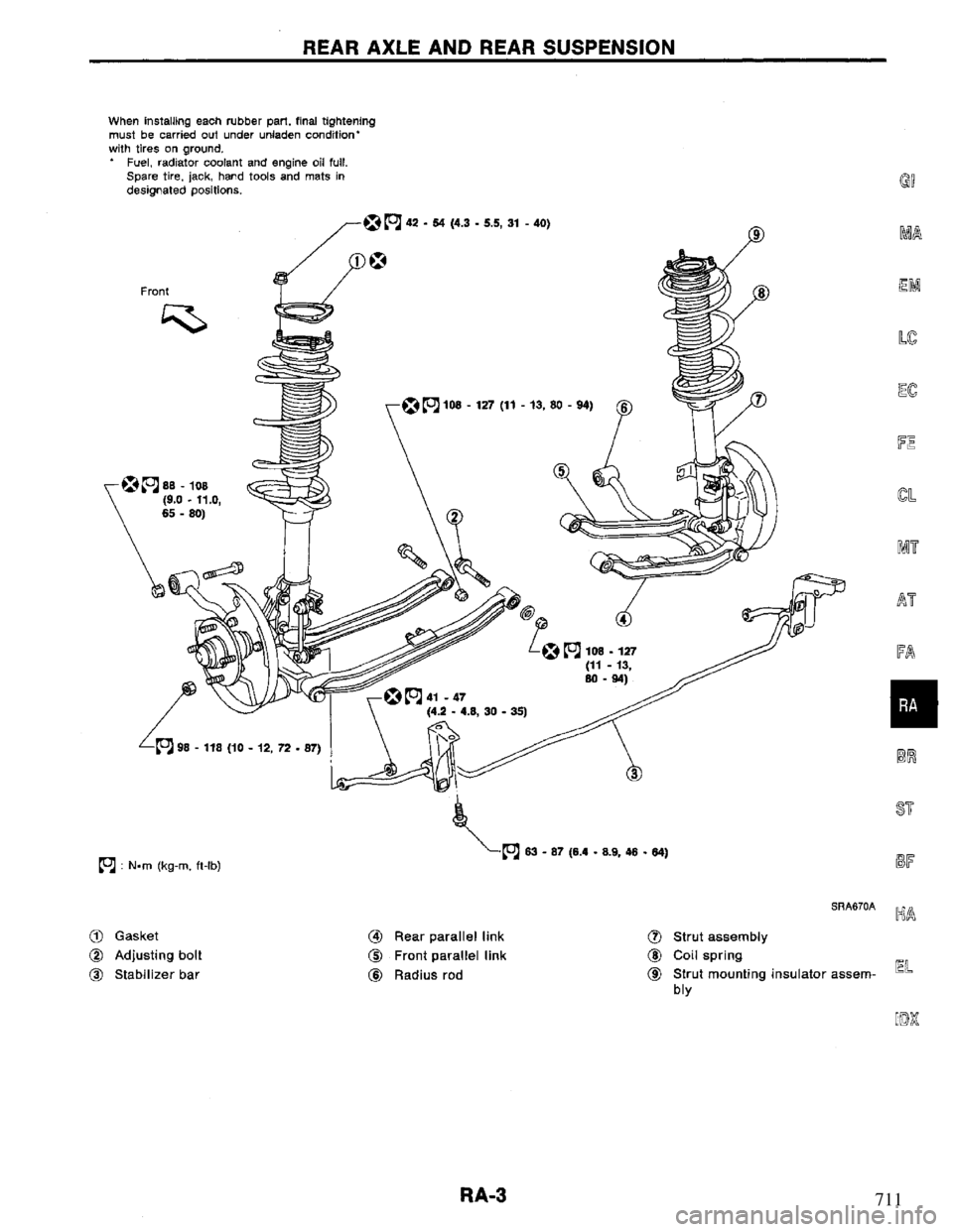 NISSAN PRIMERA 1994 Service Repair Manual 711 NISSAN PRIMERA 1994 Service Repair Manual 711