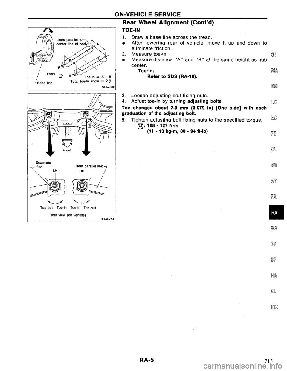 NISSAN PRIMERA 1994 Service Repair Manual 713 NISSAN PRIMERA 1994 Service Repair Manual 713
