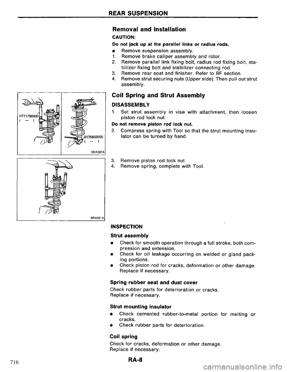 NISSAN PRIMERA 1994 Service Repair Manual 716 NISSAN PRIMERA 1994 Service Repair Manual 716