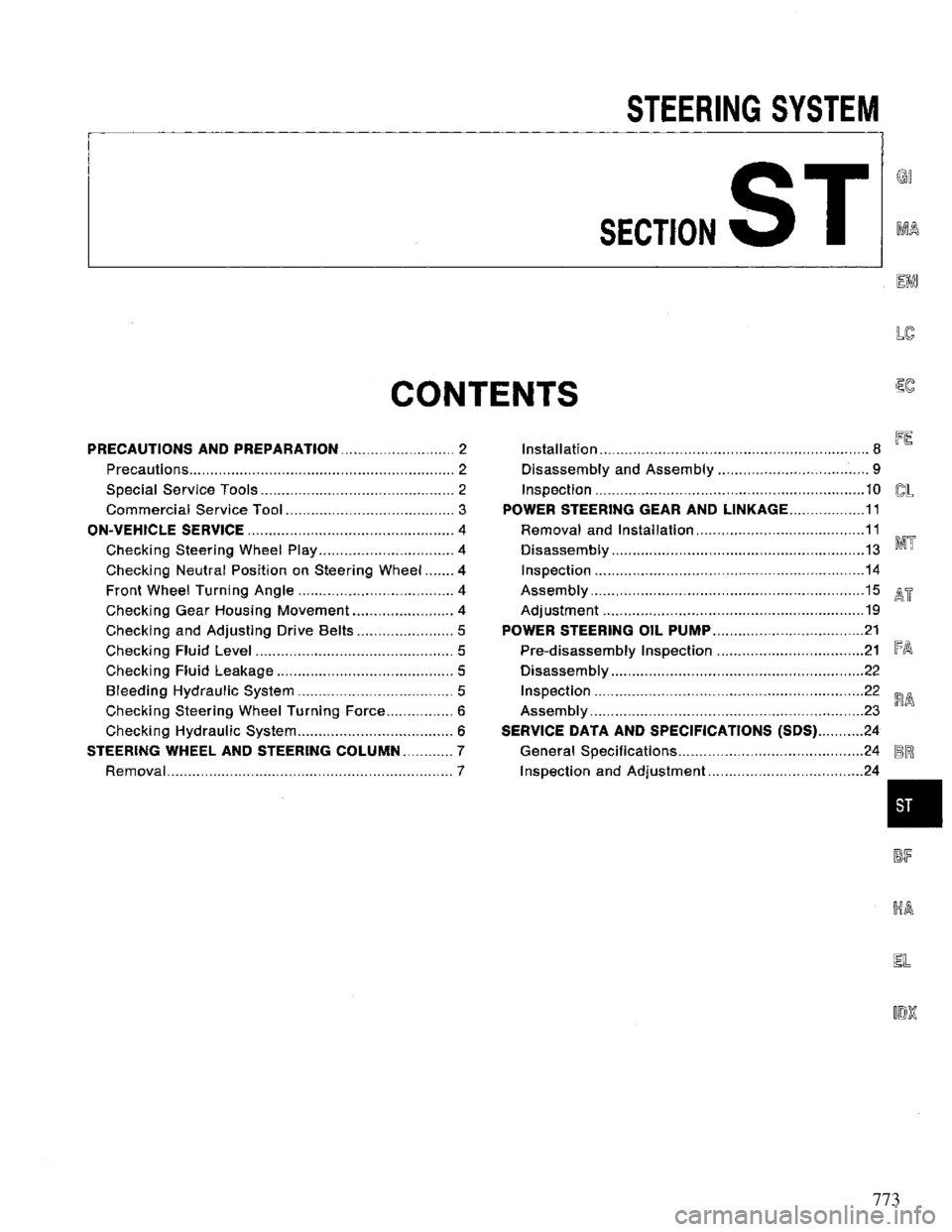 NISSAN PRIMERA 1994 Service Repair Manual 773 NISSAN PRIMERA 1994 Service Repair Manual 773
