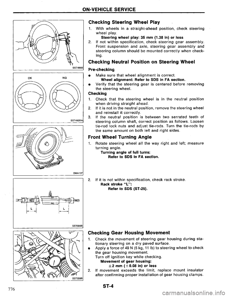 NISSAN PRIMERA 1994 Service Repair Manual 776 NISSAN PRIMERA 1994 Service Repair Manual 776