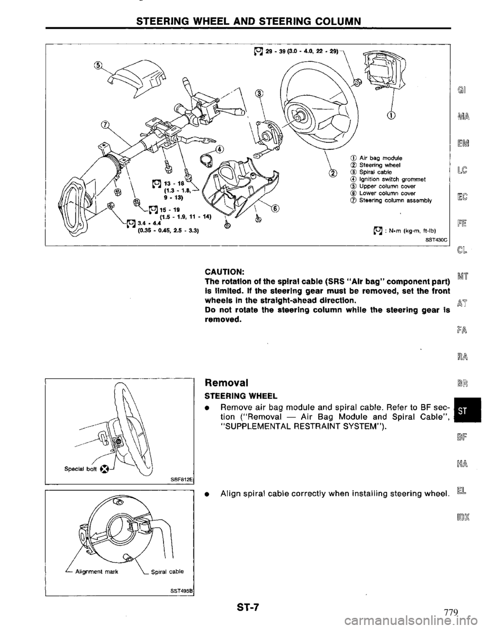 NISSAN PRIMERA 1994 Service Repair Manual 779 NISSAN PRIMERA 1994 Service Repair Manual 779