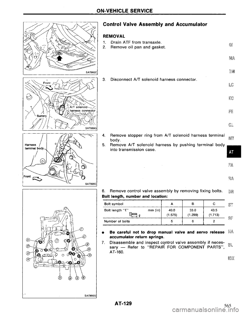 NISSAN PRIMERA 1994 Service Repair Manual 565 NISSAN PRIMERA 1994 Service Repair Manual 565