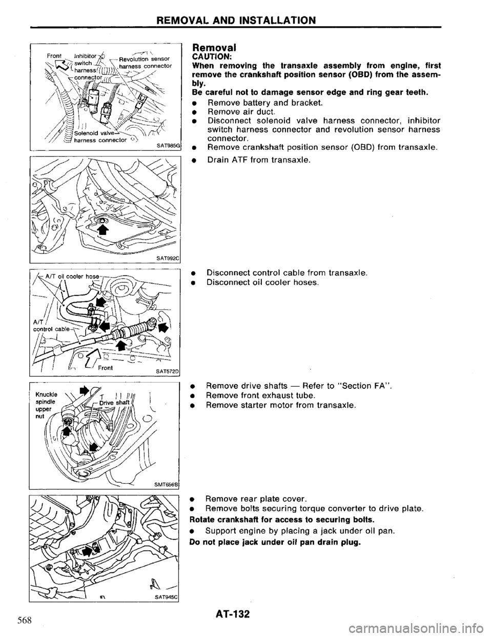 NISSAN PRIMERA 1994 Service Repair Manual 568 NISSAN PRIMERA 1994 Service Repair Manual 568