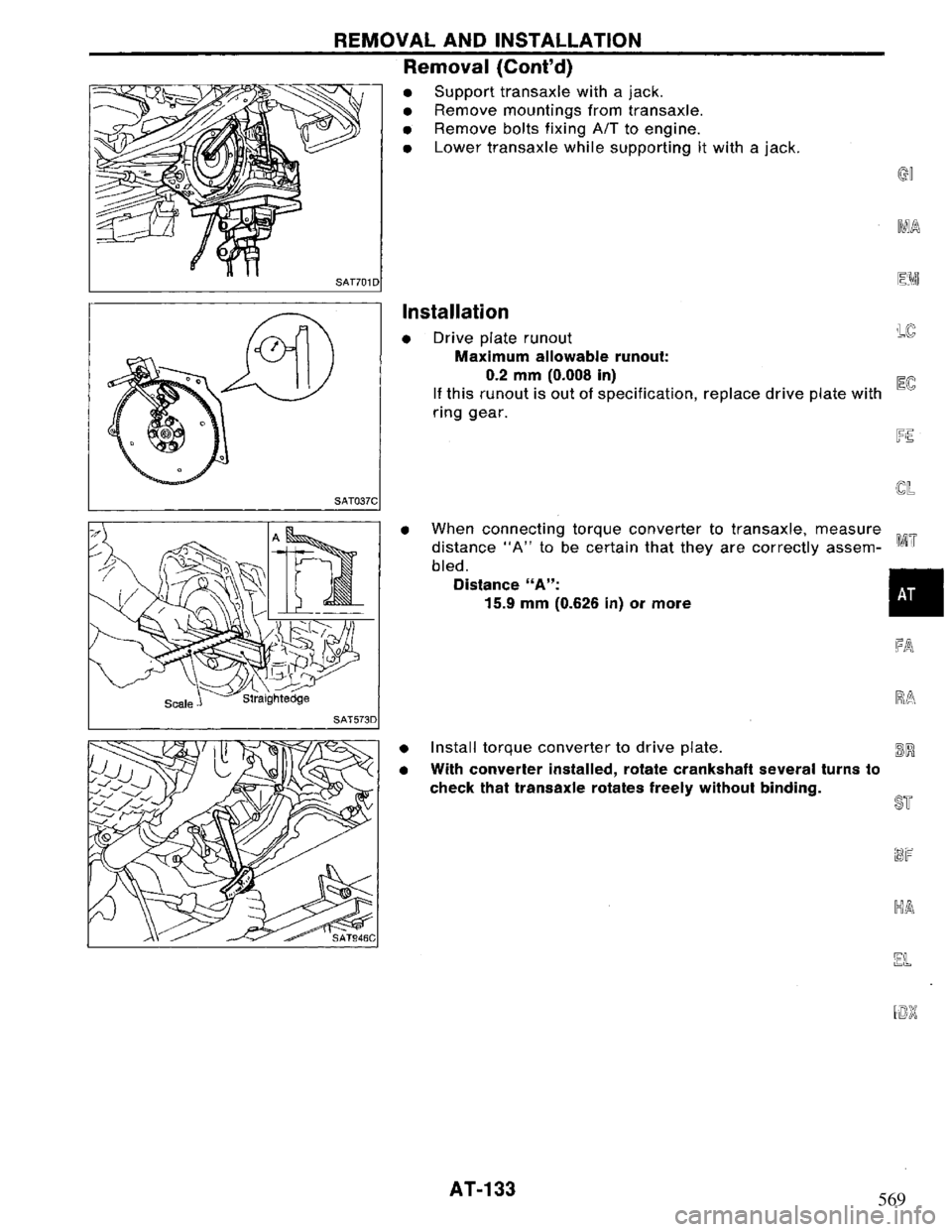 NISSAN PRIMERA 1994 Service Repair Manual 569 NISSAN PRIMERA 1994 Service Repair Manual 569