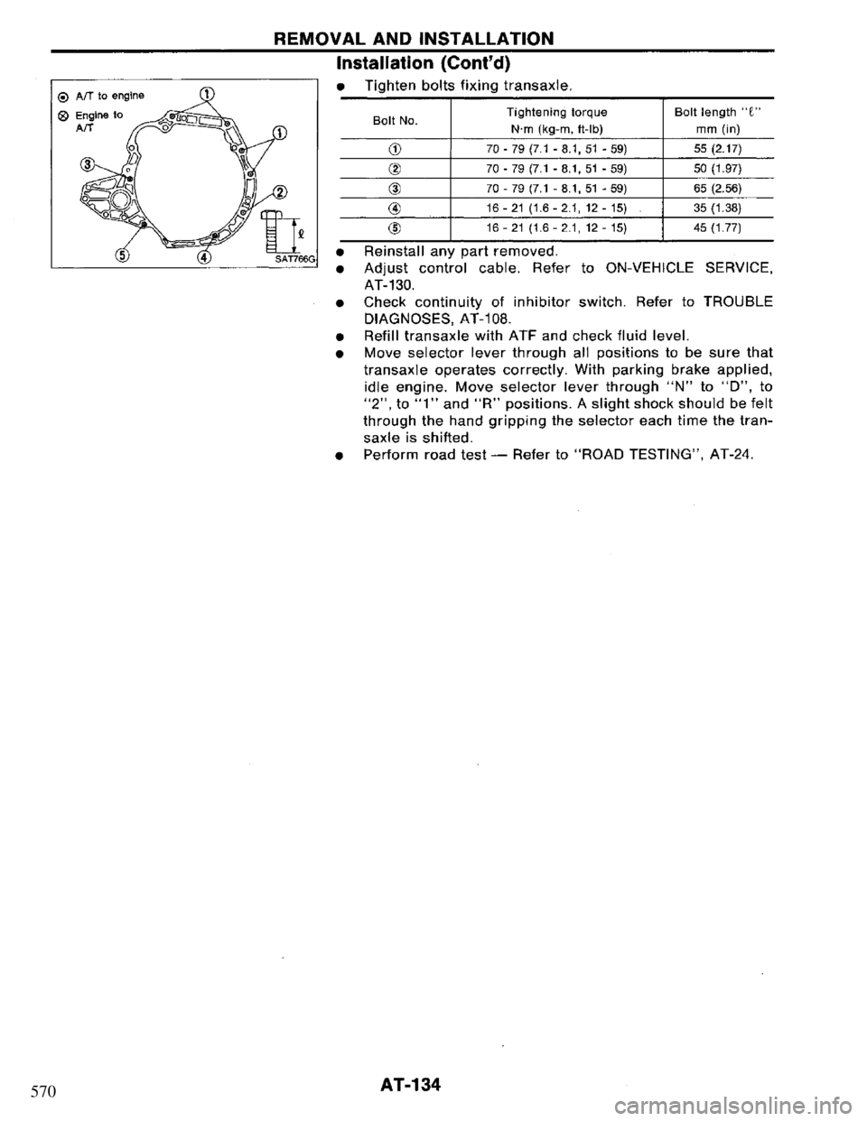 NISSAN PRIMERA 1994 Service Repair Manual 570 NISSAN PRIMERA 1994 Service Repair Manual 570