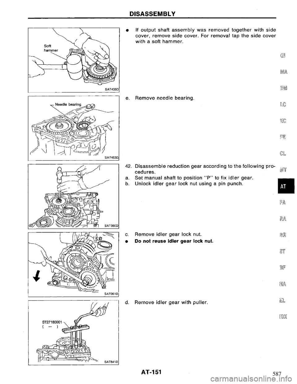 NISSAN PRIMERA 1994 Service Repair Manual 587 NISSAN PRIMERA 1994 Service Repair Manual 587