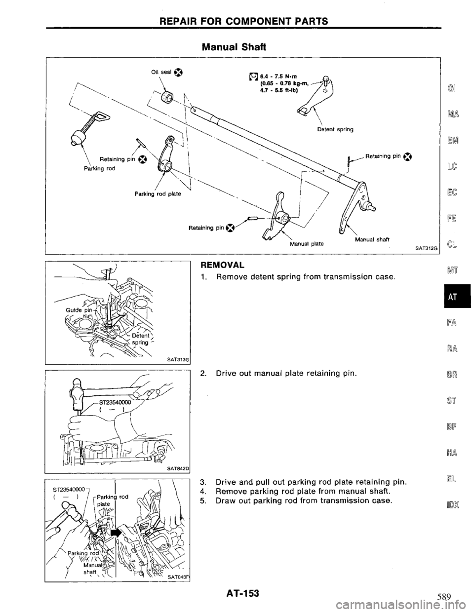 NISSAN PRIMERA 1994 Service Repair Manual 589 NISSAN PRIMERA 1994 Service Repair Manual 589