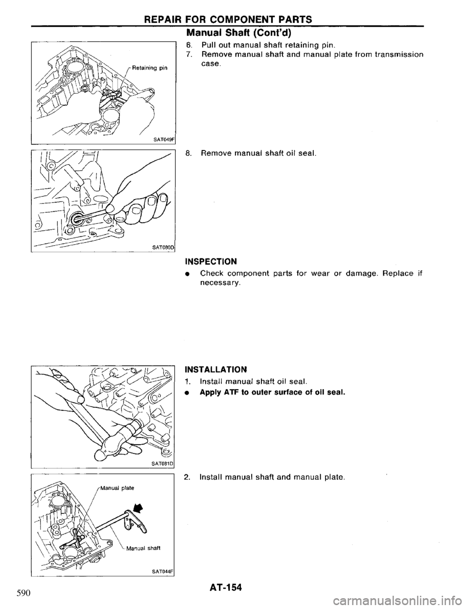 NISSAN PRIMERA 1994 Service Repair Manual 590 NISSAN PRIMERA 1994 Service Repair Manual 590