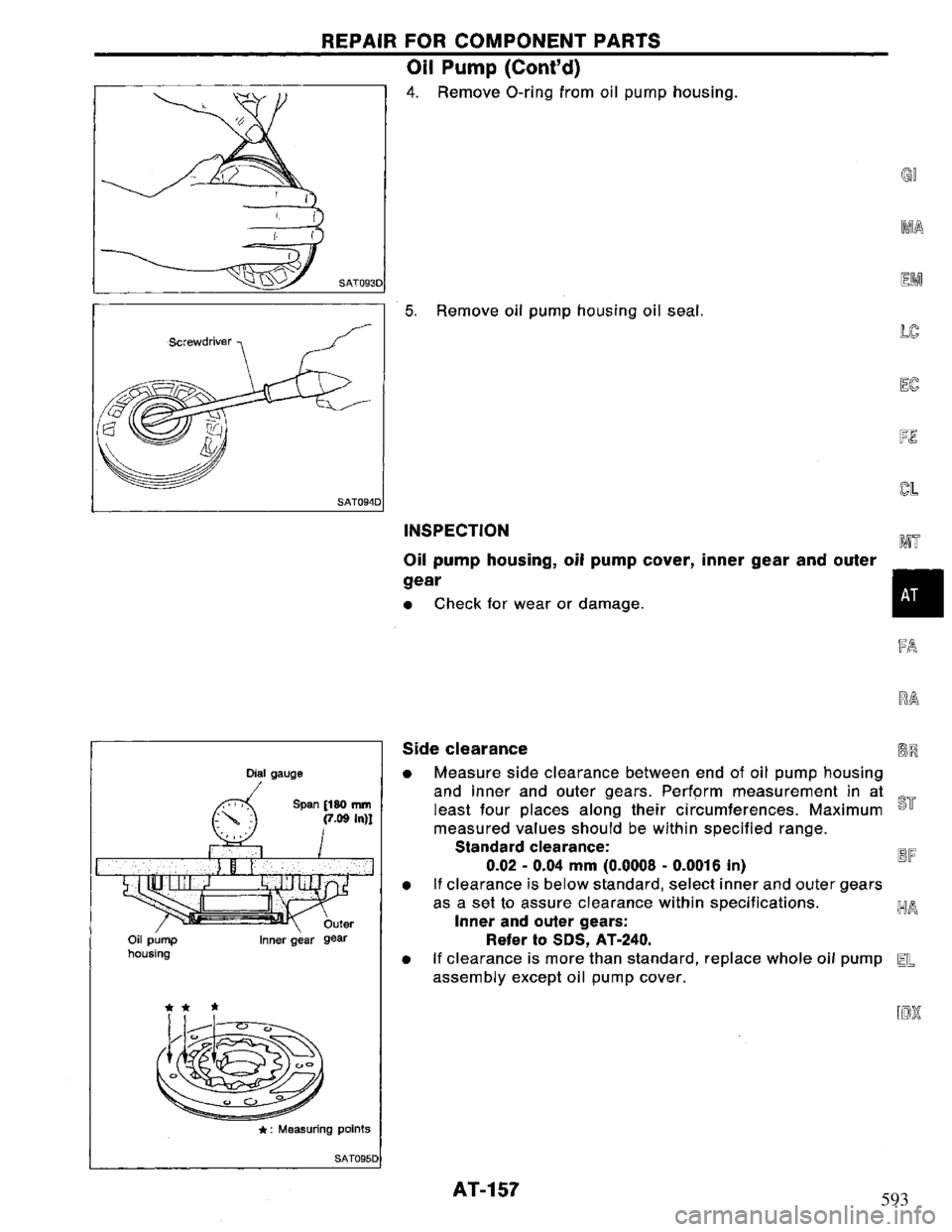 NISSAN PRIMERA 1994 Service Repair Manual 593 NISSAN PRIMERA 1994 Service Repair Manual 593