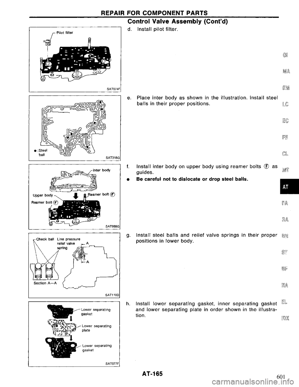 NISSAN PRIMERA 1994 Service Repair Manual 601 NISSAN PRIMERA 1994 Service Repair Manual 601