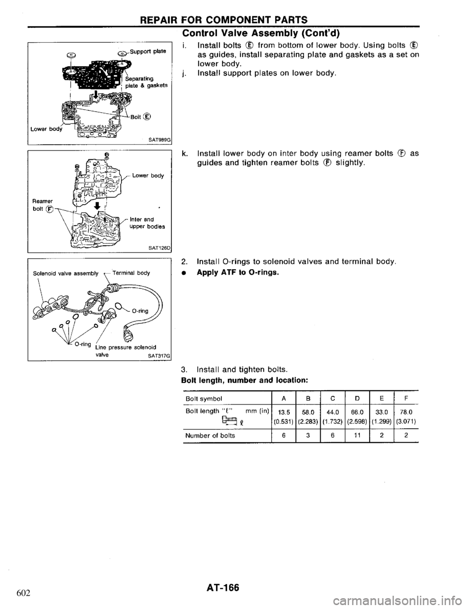 NISSAN PRIMERA 1994 Service Repair Manual 602 NISSAN PRIMERA 1994 Service Repair Manual 602