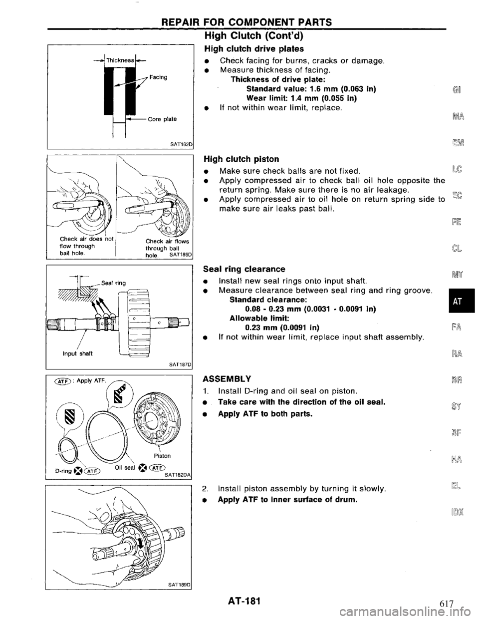 NISSAN PRIMERA 1994 Service Repair Manual 617 NISSAN PRIMERA 1994 Service Repair Manual 617