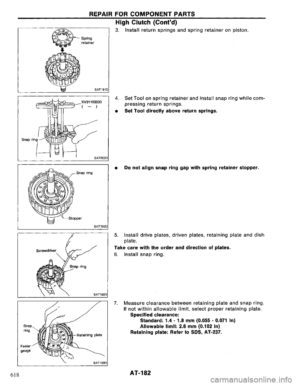 NISSAN PRIMERA 1994 Service Repair Manual 618 NISSAN PRIMERA 1994 Service Repair Manual 618