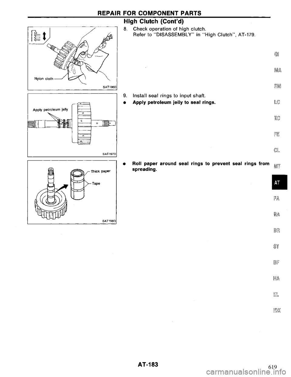NISSAN PRIMERA 1994 Service Repair Manual 619 NISSAN PRIMERA 1994 Service Repair Manual 619
