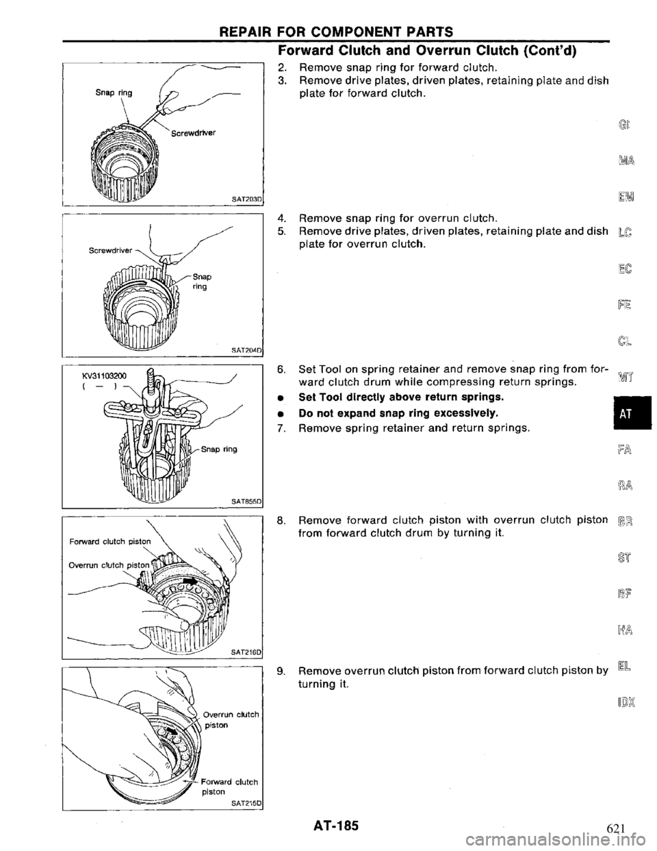 NISSAN PRIMERA 1994 Service Repair Manual 621 NISSAN PRIMERA 1994 Service Repair Manual 621