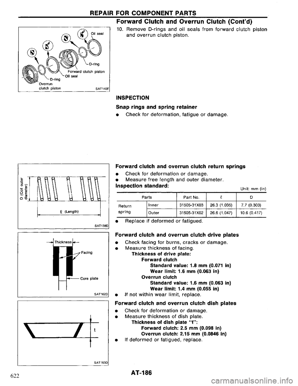 NISSAN PRIMERA 1994 Service Repair Manual 622 NISSAN PRIMERA 1994 Service Repair Manual 622