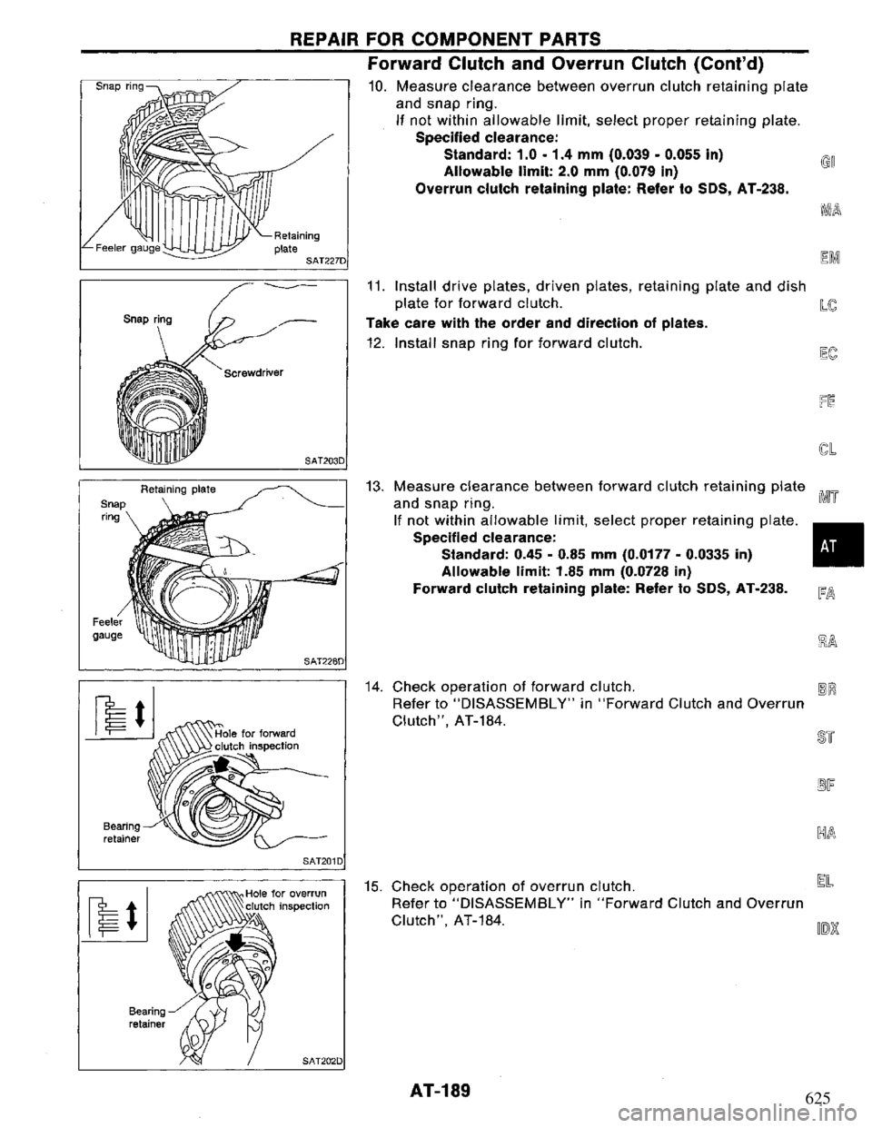 NISSAN PRIMERA 1994 Service Repair Manual 625 NISSAN PRIMERA 1994 Service Repair Manual 625