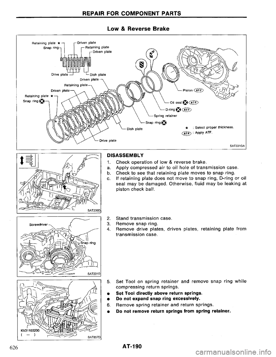 NISSAN PRIMERA 1994 Service Repair Manual 626 NISSAN PRIMERA 1994 Service Repair Manual 626