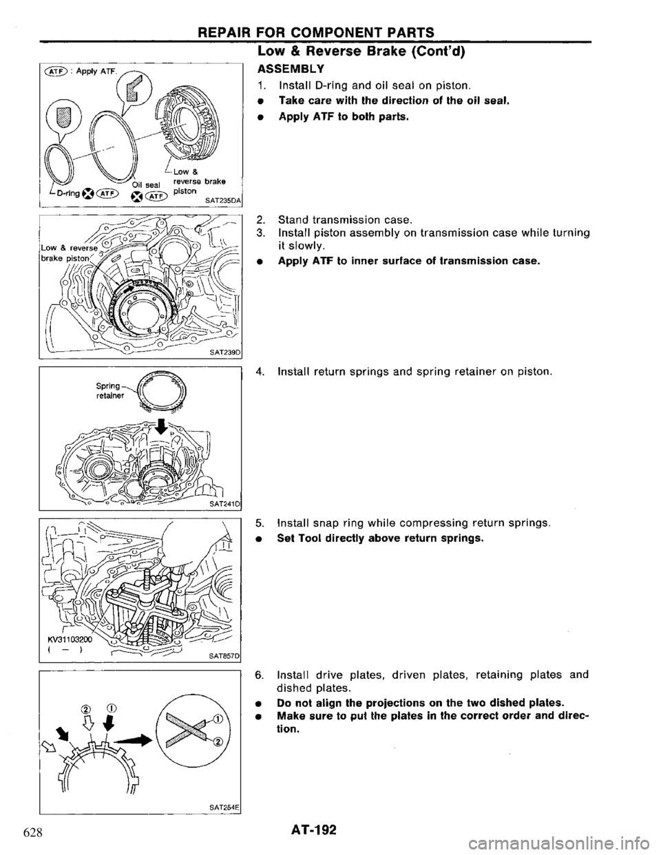 NISSAN PRIMERA 1994 Service Repair Manual 628 NISSAN PRIMERA 1994 Service Repair Manual 628