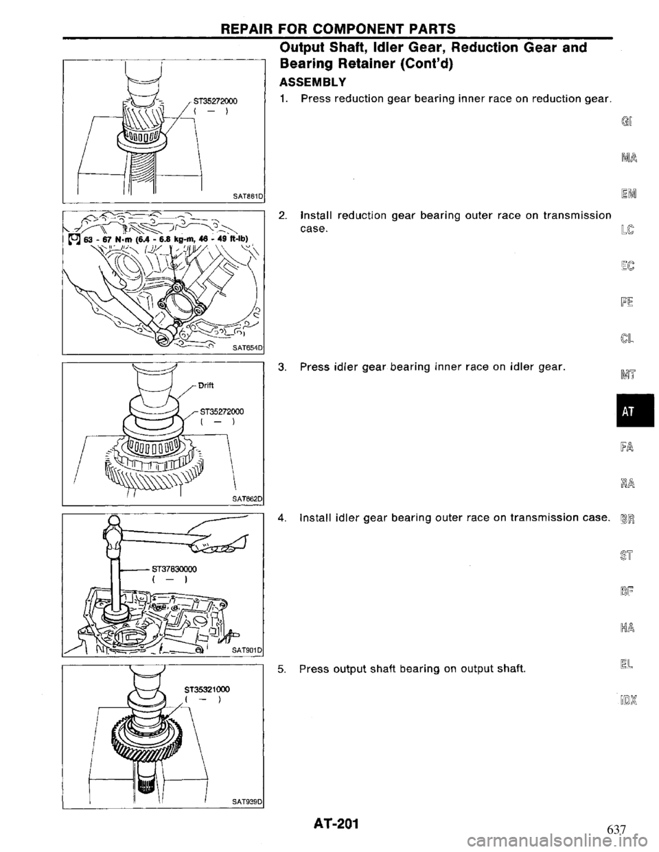NISSAN PRIMERA 1994 Service Repair Manual 637 NISSAN PRIMERA 1994 Service Repair Manual 637