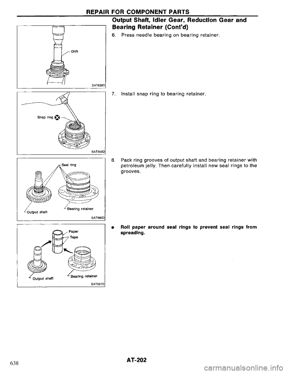 NISSAN PRIMERA 1994 Service Repair Manual 638 NISSAN PRIMERA 1994 Service Repair Manual 638