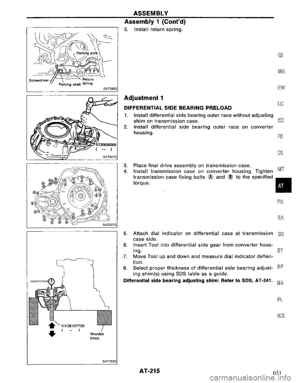 NISSAN PRIMERA 1994 Service Repair Manual 651 NISSAN PRIMERA 1994 Service Repair Manual 651