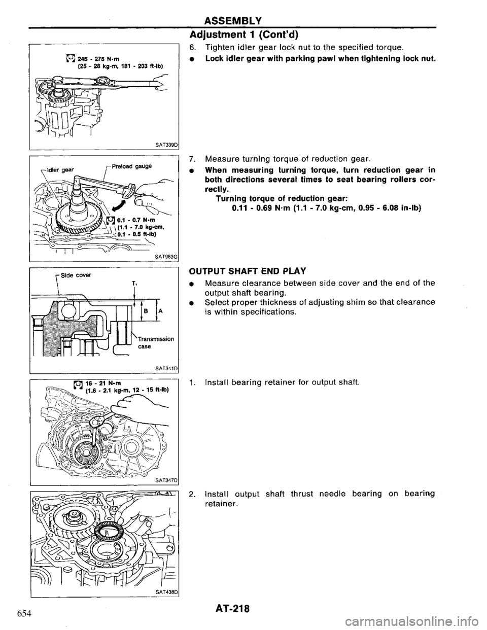 NISSAN PRIMERA 1994 Service Repair Manual 654 NISSAN PRIMERA 1994 Service Repair Manual 654