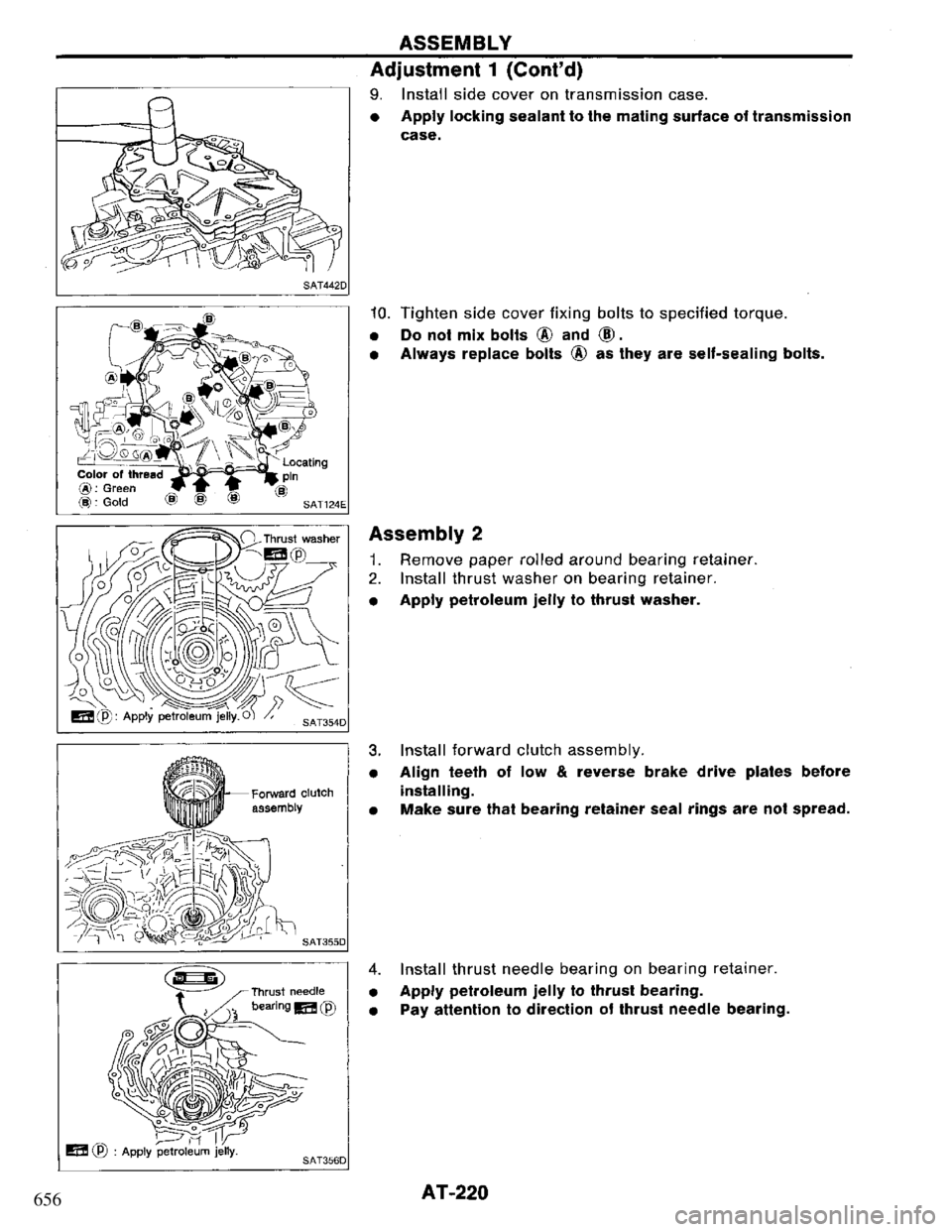 NISSAN PRIMERA 1994 Service Repair Manual 656 NISSAN PRIMERA 1994 Service Repair Manual 656