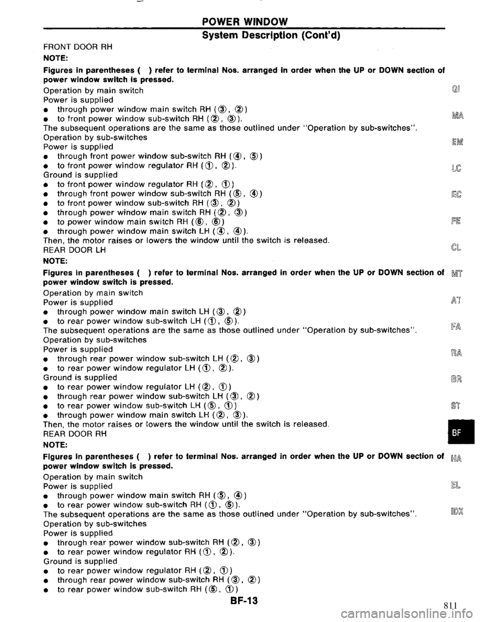 NISSAN PRIMERA 1994 Service Repair Manual 811 NISSAN PRIMERA 1994 Service Repair Manual 811