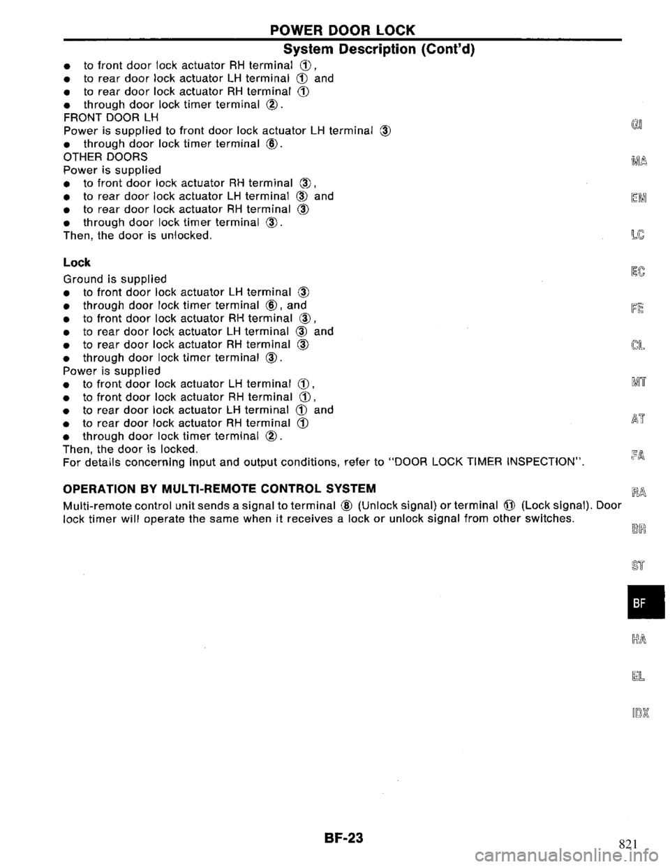 NISSAN PRIMERA 1994 Service Repair Manual 821 NISSAN PRIMERA 1994 Service Repair Manual 821