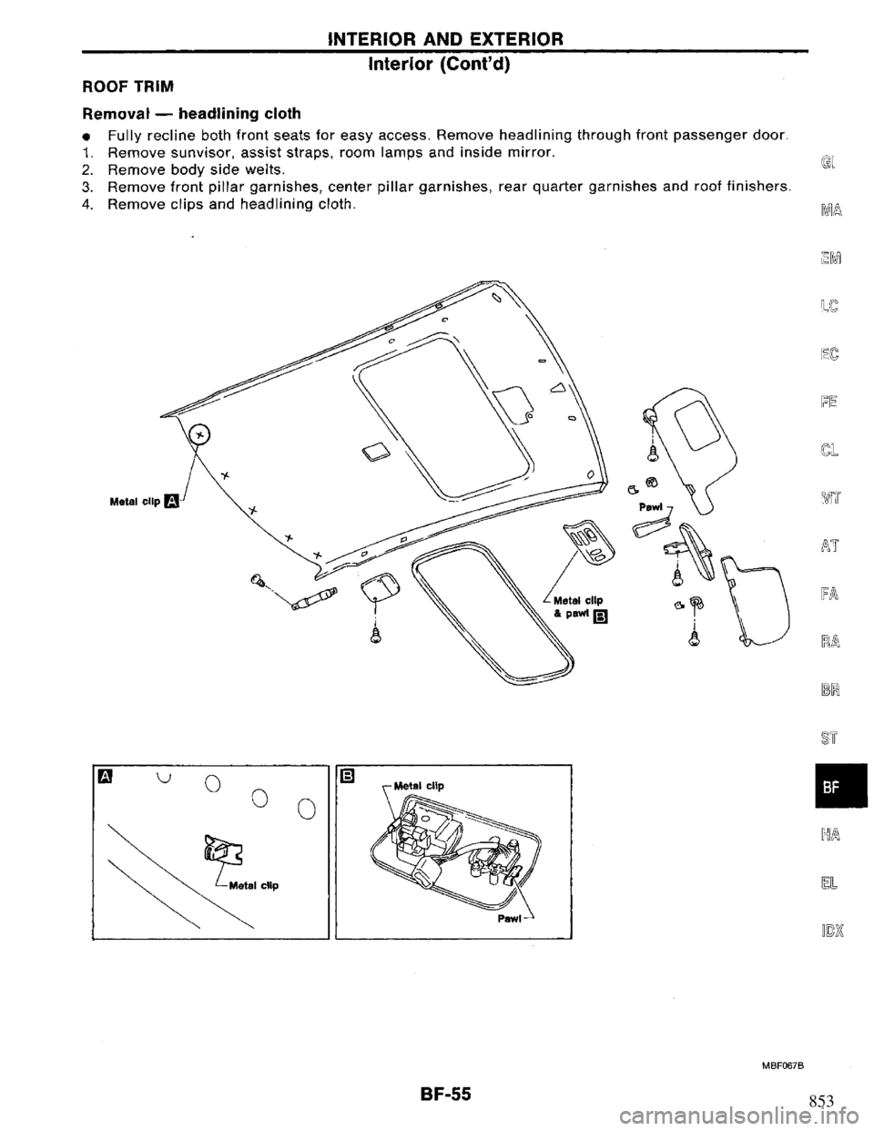 NISSAN PRIMERA 1994 Service Repair Manual 853 NISSAN PRIMERA 1994 Service Repair Manual 853