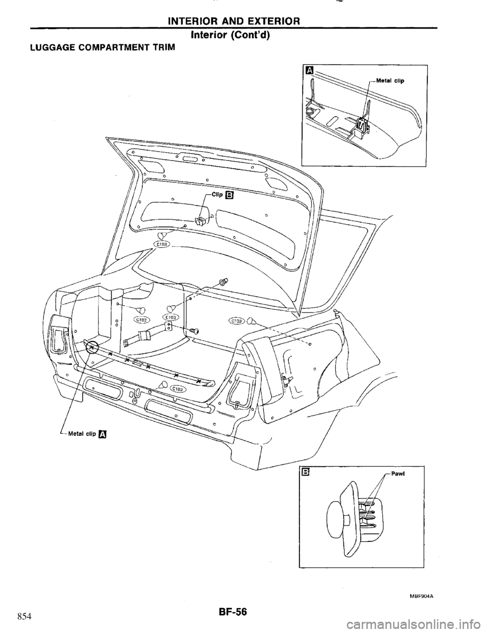 NISSAN PRIMERA 1994 Service Repair Manual 854 NISSAN PRIMERA 1994 Service Repair Manual 854
