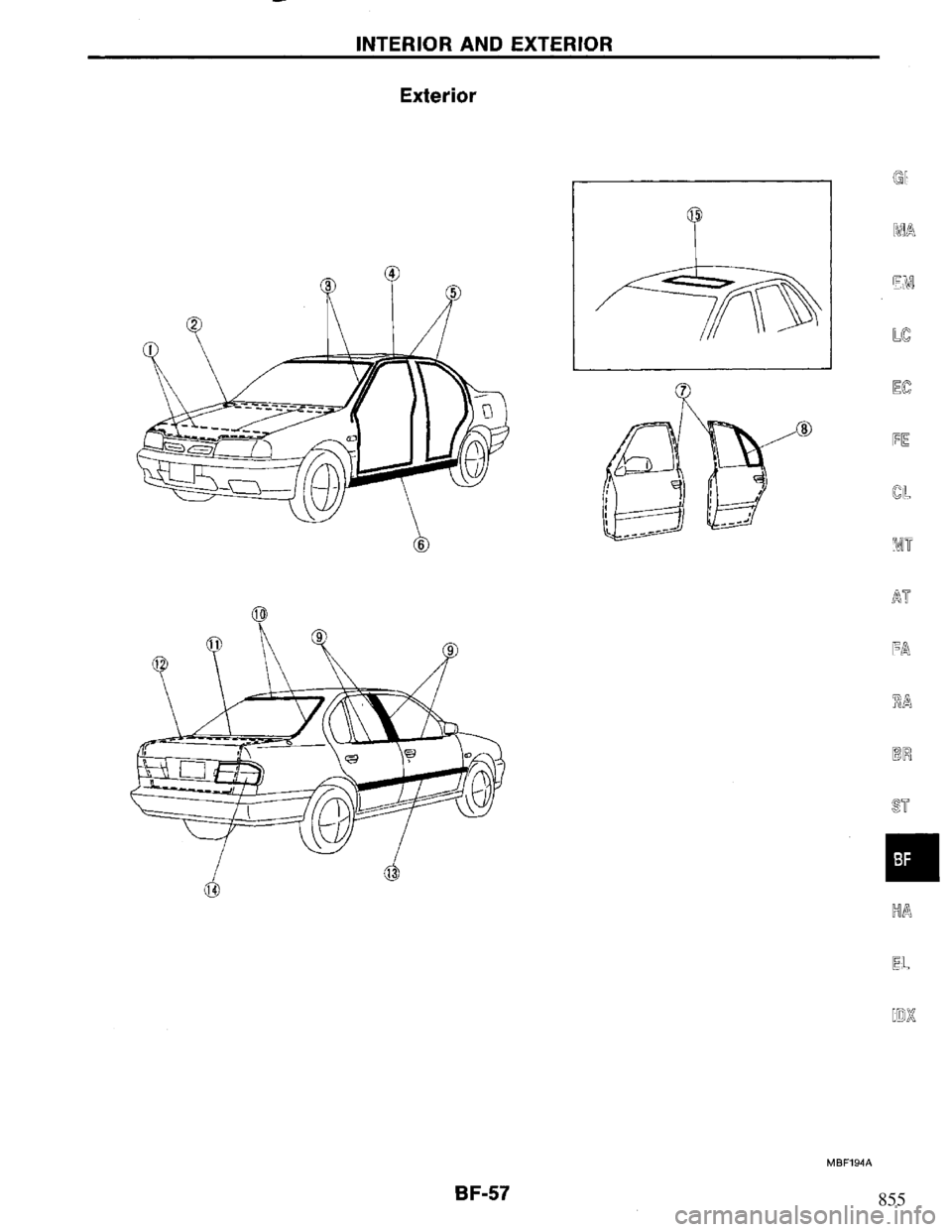 NISSAN PRIMERA 1994 Service Repair Manual 855 NISSAN PRIMERA 1994 Service Repair Manual 855