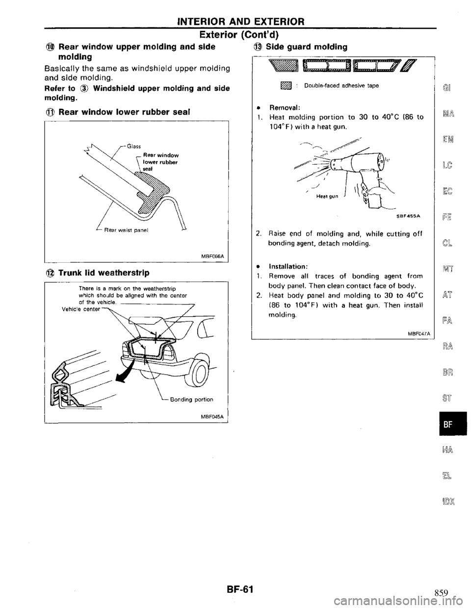 NISSAN PRIMERA 1994 Service Repair Manual 859 NISSAN PRIMERA 1994 Service Repair Manual 859