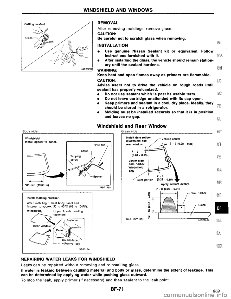 NISSAN PRIMERA 1994 Service Repair Manual 869 NISSAN PRIMERA 1994 Service Repair Manual 869