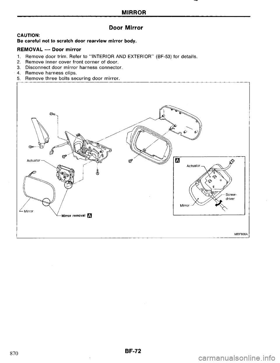 NISSAN PRIMERA 1994 Service Repair Manual 870 NISSAN PRIMERA 1994 Service Repair Manual 870