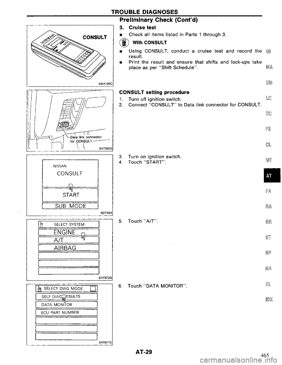 NISSAN PRIMERA 1994  Service Owners Guide 465 