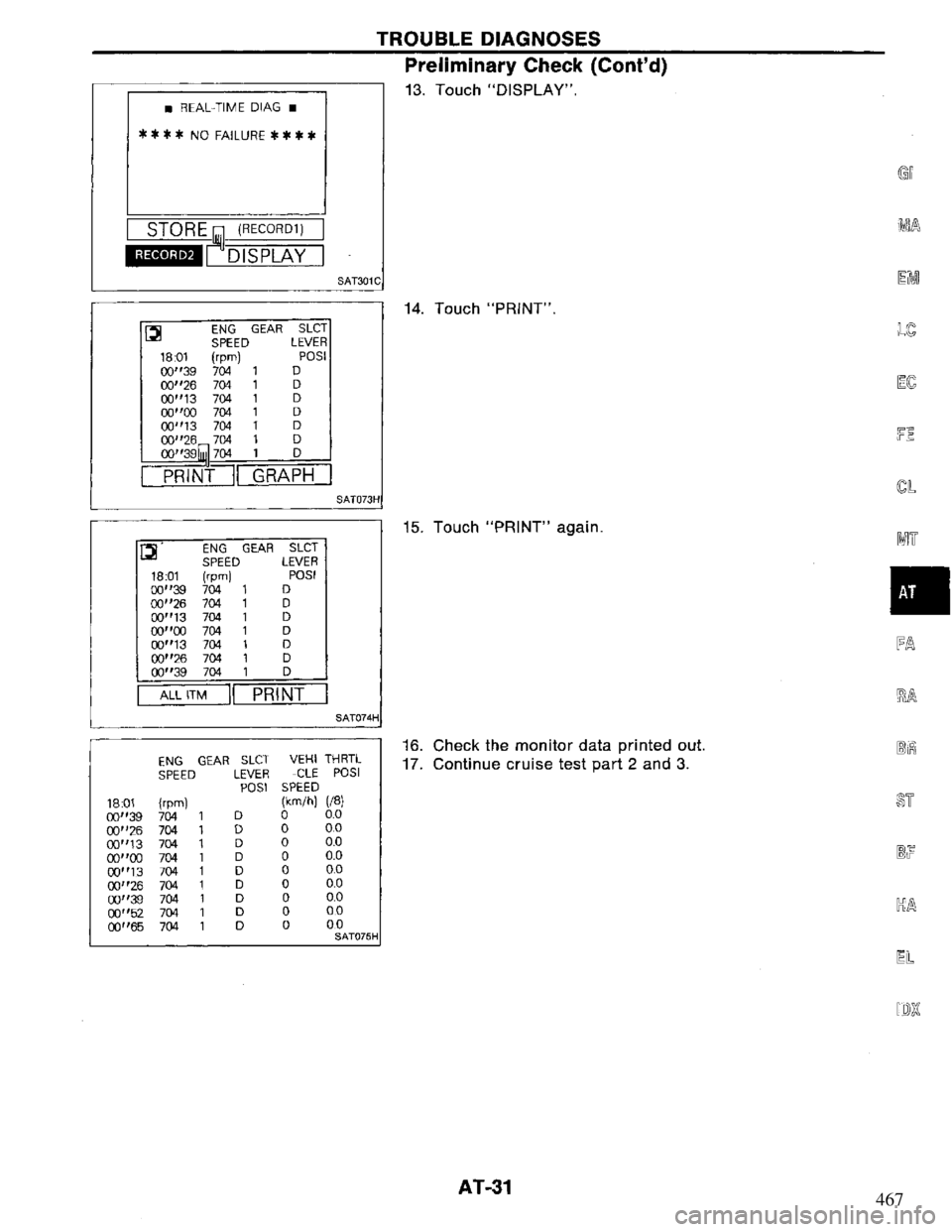 NISSAN PRIMERA 1994  Service Owners Guide 467 