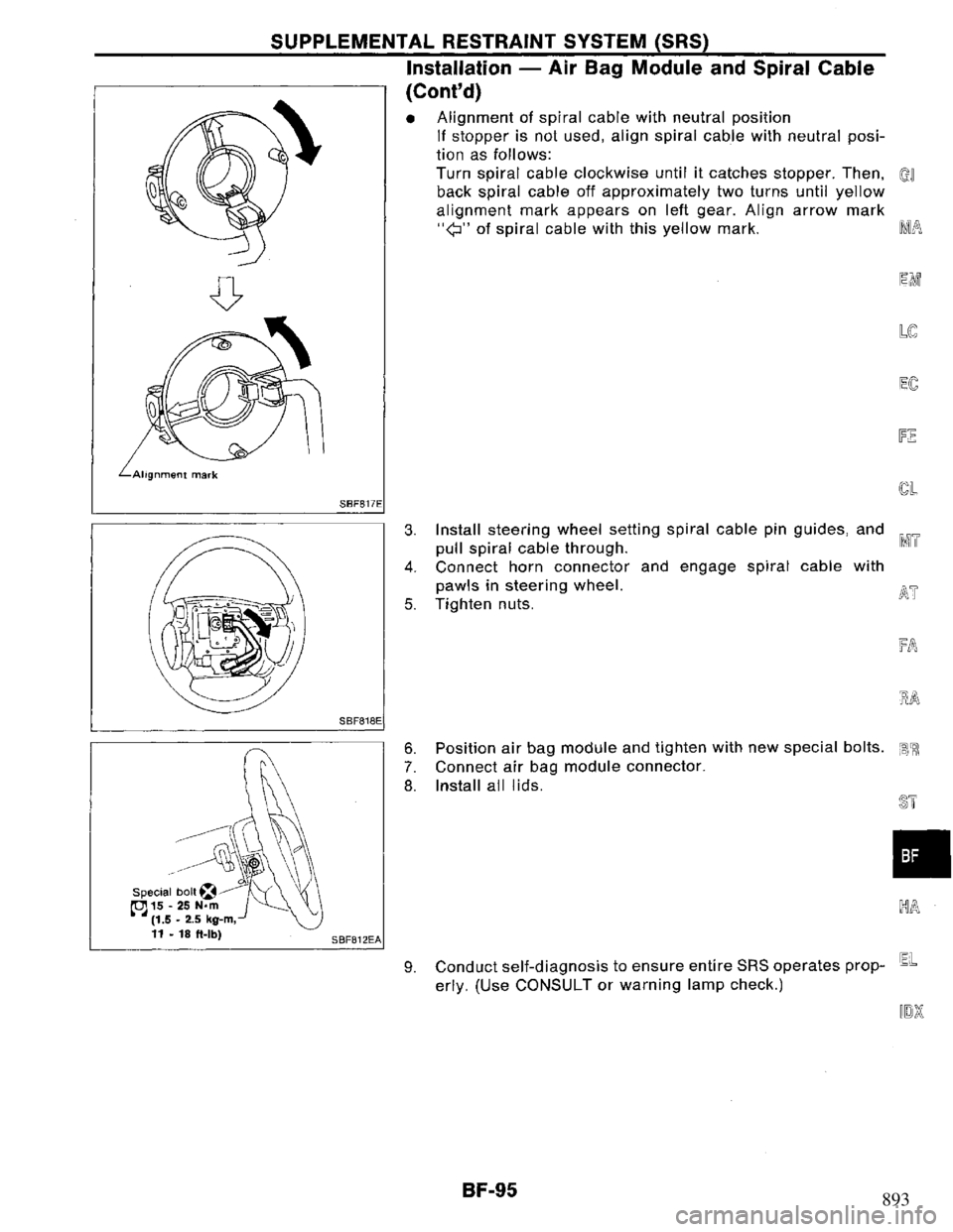 NISSAN PRIMERA 1994  Service Repair Manual 893 