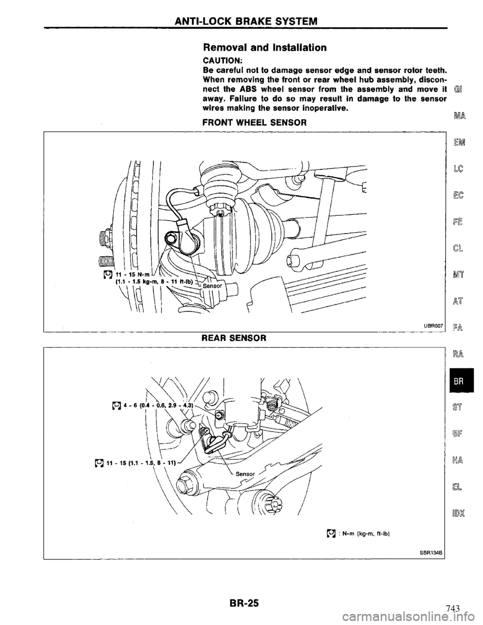 NISSAN PRIMERA 1994 Service Repair Manual 743 NISSAN PRIMERA 1994 Service Repair Manual 743