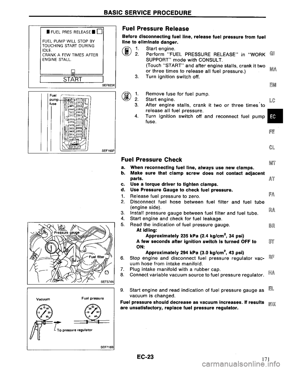 NISSAN PRIMERA 1994 Service Repair Manual 171 NISSAN PRIMERA 1994 Service Repair Manual 171