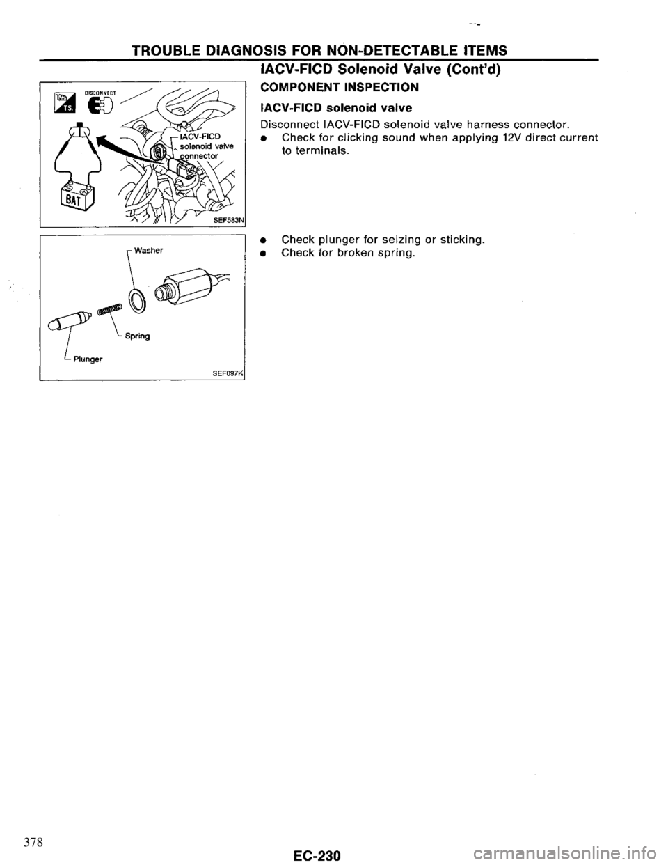 NISSAN PRIMERA 1994 Service Repair Manual 378 NISSAN PRIMERA 1994 Service Repair Manual 378
