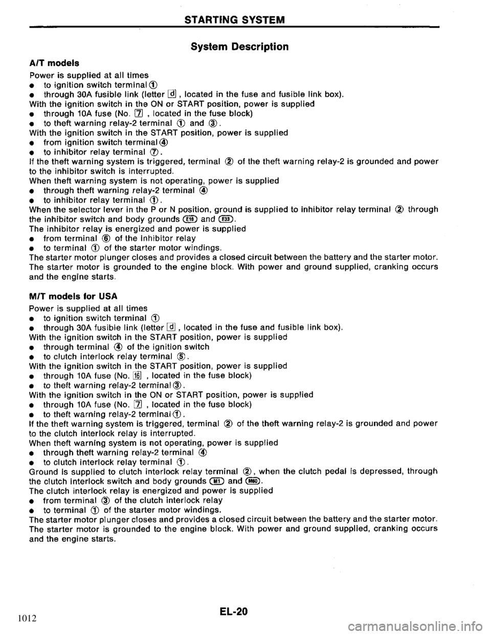 NISSAN PRIMERA 1994  Service Repair Manual 1012 