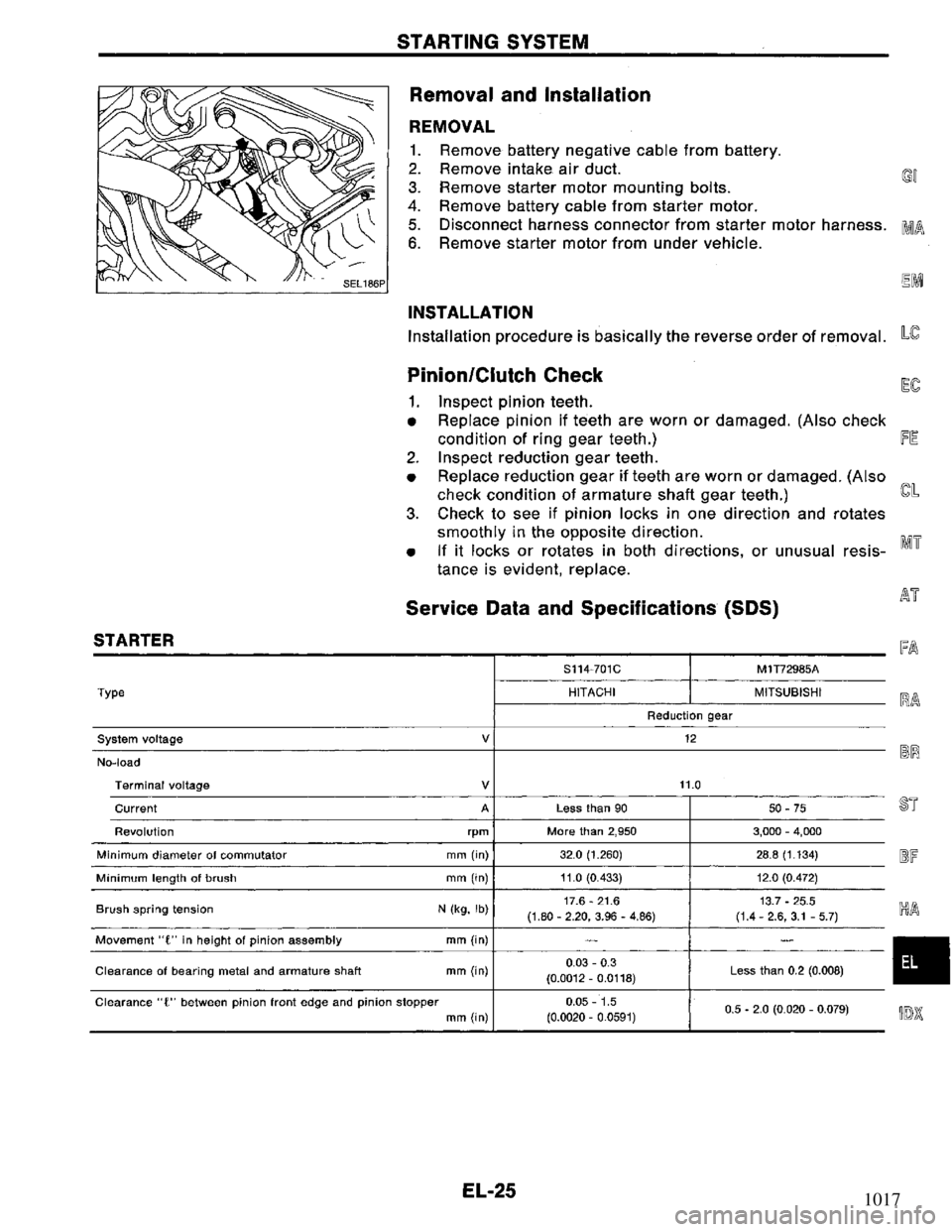 NISSAN PRIMERA 1994  Service Repair Manual 1017 