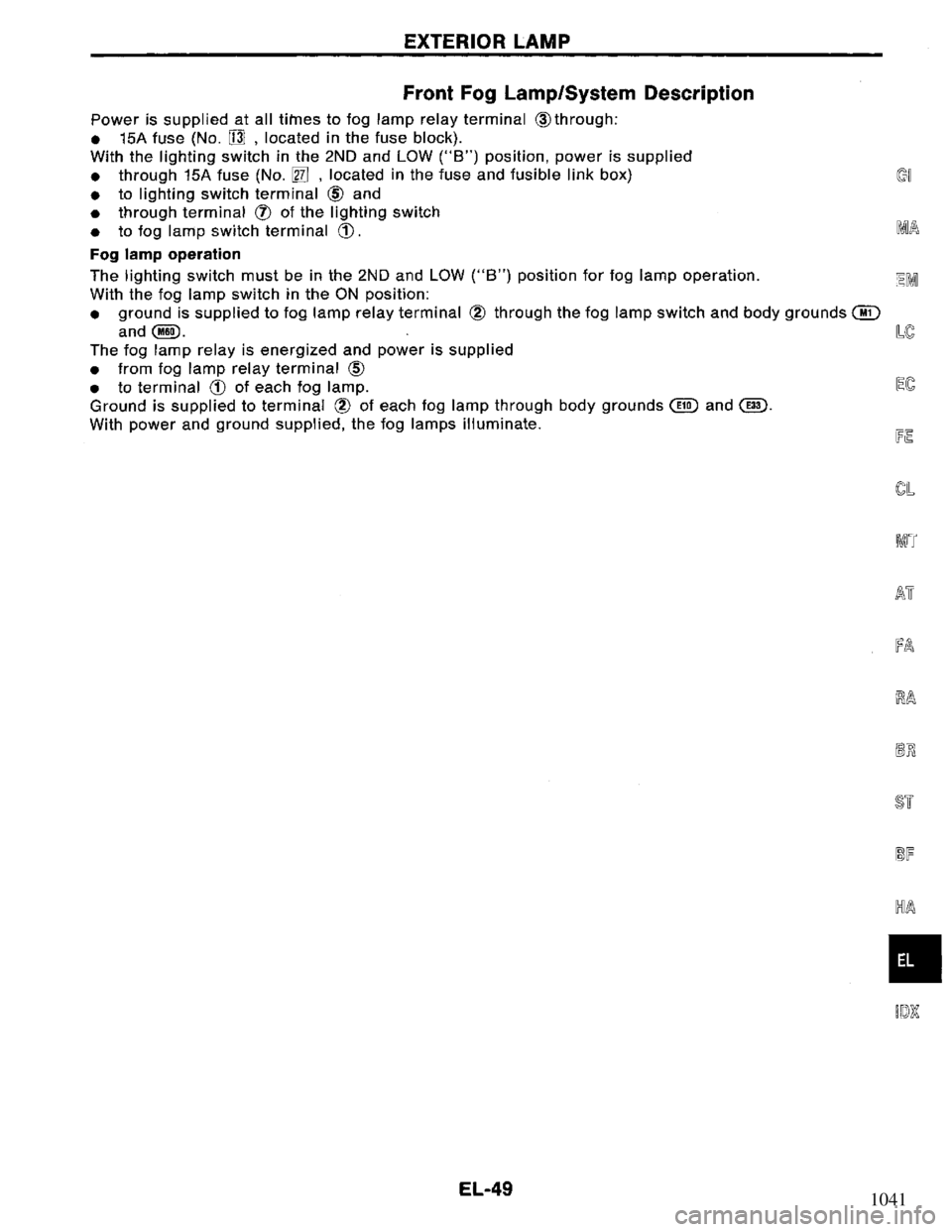 NISSAN PRIMERA 1994  Service Repair Manual 1041 