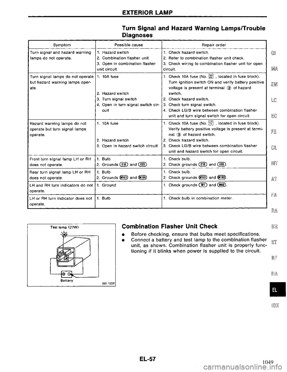 NISSAN PRIMERA 1994 Service Repair Manual 1049 NISSAN PRIMERA 1994 Service Repair Manual 1049
