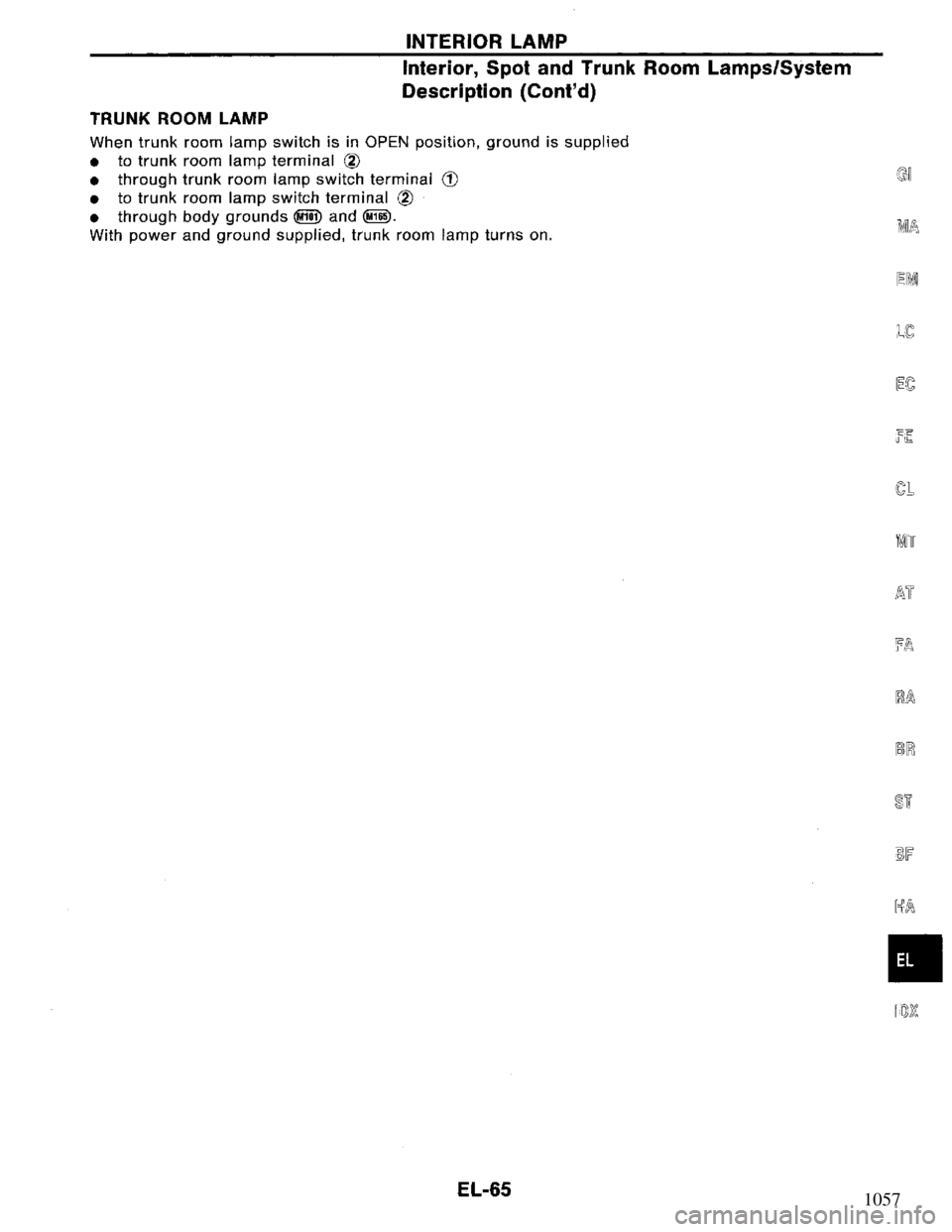 NISSAN PRIMERA 1994 Service Repair Manual 1057 NISSAN PRIMERA 1994 Service Repair Manual 1057