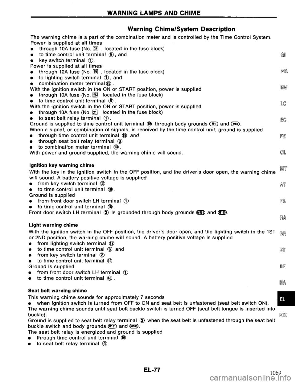 NISSAN PRIMERA 1994 Service Repair Manual 1069 NISSAN PRIMERA 1994 Service Repair Manual 1069