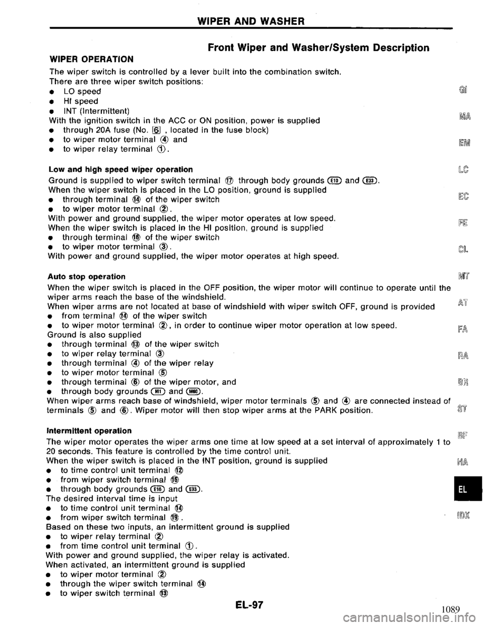 NISSAN PRIMERA 1994  Service Repair Manual 1089 